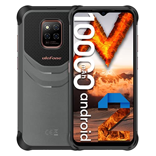 Ulefone Power Armor 14 Pro, 10000mAh Rugged Smartphone, IP68/69K Waterproof Phone, Android 12 8GB+128GB, 6.52” Corning Gorilla Screen, 20MP Triple Camera, Wireless Charging, Dual 4G, NFC