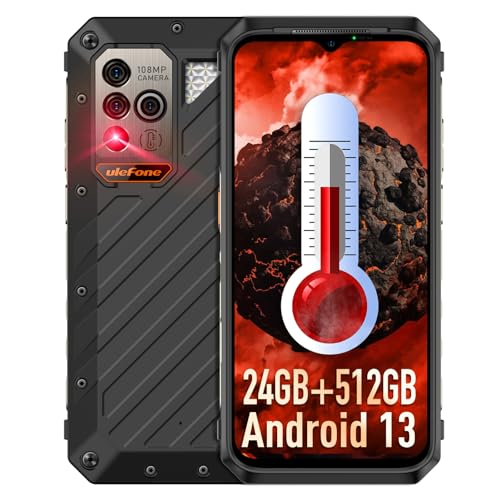 Ulefone Power Armor 18 Ultra 5G Rugged Phone, Temperature Measurement 108MP Main Camera, 24GB+512GB MTK Dimensity 7050, 9600mAh, QI 15W Wireless Charging, 6.58" FHD+ Corning Gorilla Screen, Android 13
