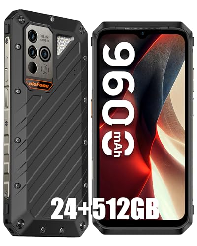 Ulefone Power Armor 18 Ultra 5G Rugged Phones, 24GB(12+12)+512GB MTK Dimensity 7050, 108MP Camera, 9600mAh, 120Hz Display, Android 13, Qi Wireless Charge, 66W Quick Charge, uSmart Expanded-Connector