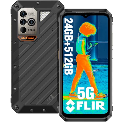 Ulefone Power Armor 18T Ultra 5G Rugged Smartphone, 24GB+512GB, Thermal Image Camera, 108MP Camera, MTK Dimensity 7050, 9600mAh Battery, 6.58" Android 13, uSmart Expanded Connector Rugged Phone NFC