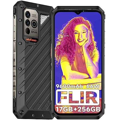 Ulefone Power Armor 19T 4G Rugged Smartphone, Thermal Imaging Camera, 108MP Main Rear Camera, MTK Helio G99 17GB+256GB, 9600mAh Big Battery 66W Fast Charge, 6.58" FHD+ Screen, Android 12 Rugged Phone