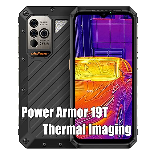 Ulefone Power Armor 19T Rugged Smartphone 2023, MTK G99 17GB+256GB, 108MP+Thermal Camera, 9600mAh Battery 66W Charger, 6.58" FHD+, Android 12 Cell Phone, Dual SIM 4G Rugged Phone, OTG GPS NFC FM