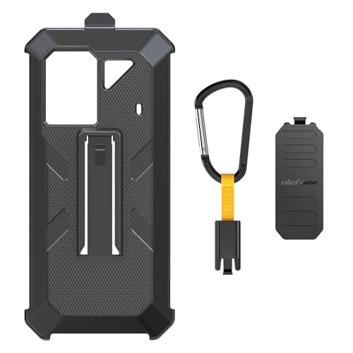 Ulefone Rugged Phone Protective Case Power Armor 18/18T/18 Ultra/18T Ultra Rugged Smartphones, with Back Clip & Carabiner, Easy Attach, Shockproof, Black
