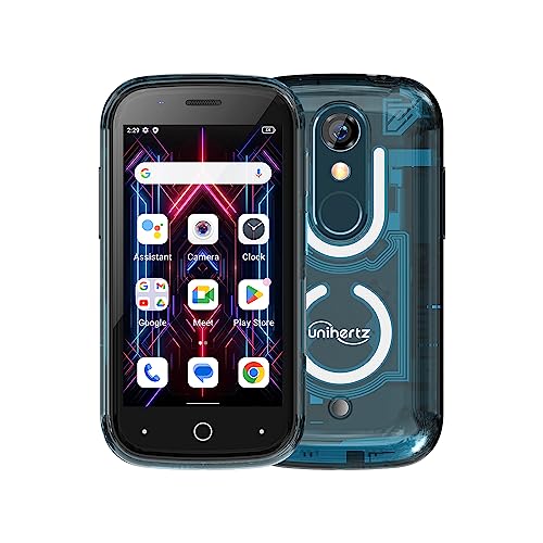 Unihertz Jelly Star, The World's Smallest 4G Android 13 Smartphone Transparent Design LED Light NFC OTG, Blue (Support T-Mobile & Verizon only)