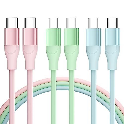 USB C Charger Cable, 3-Pack 6FT USB C to USB C Cable PD Fast Charging Type C Charger Compatible with iPhone 15/15 Pro/15 Pro Max/15 Plus iPad Mini 6,Pro 2022, iPad Air 5/4, MacBook Air, Samsung S23
