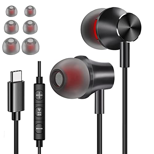 USB C Headphones Wired Earbuds for Samsung Galaxy S23 Ultra 5G S21 S20 S22 A53 Note 20 Type C in-Ear Earphones with Microphone Magnetic Stereo Digital for iPhone 15 Pro Max Plus Google Pixel 7 Pro