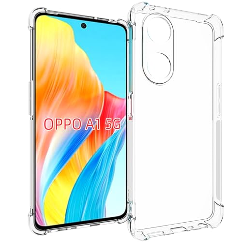 USTIYA Case for Oppo A98 5G/A1 5G/F23 5G Clear TPU Four Corners Protective Cover Transparent Soft