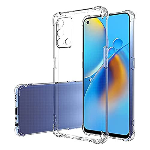 USTIYA Case for Reno 6 Lite/Oppo A74 4G / Oppo F19 4G / Oppo A95 4G Clear TPU Four Corners Protective Cover Transparent Soft funda