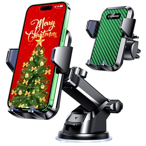 VANMASS 2023【 Strongest & Military-Grade】 Car Phone Mount【Patent & Safety Certs】 Ultimate Cell Phone Holder Handsfree Stand for Dashboard Window Vent for iPhone 15 Pro Max 14 13 Samsung Android Truck
