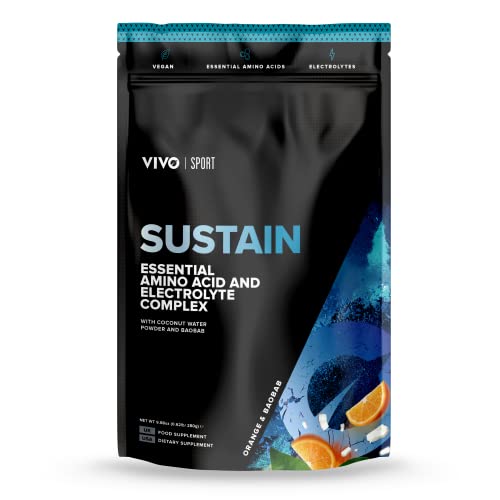 Vivo Life Sustain Vegan EAA Workout Supplement & Electrolyte Complex, 280g - 20 Servings (Orange & Baobab)