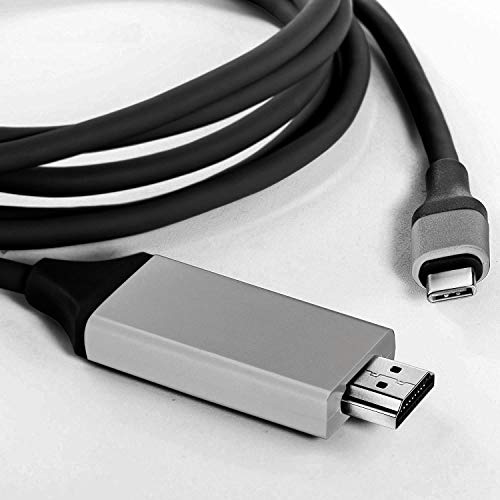 VOLT PLUS TECH USB-C/PD 4k HDMI Cable Compatible with Lava Z6 with Full 2160p@30Hz, 6Ft/2M Cable [Gray, Thunderbolt 3 Compatible]