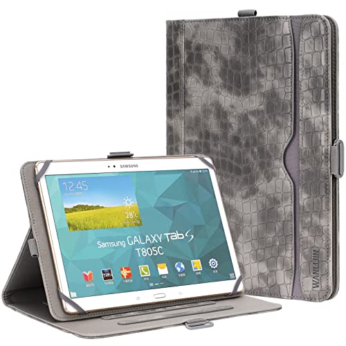 WANLIJIN 9-11 Inch Universal Tablet Case, PU Leather Stand Folio Universal Protective Cover for 9"-11" Tablet, with Pencil Holder and Multiple Viewing Angles (Gray)