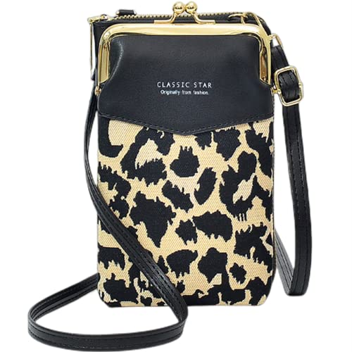Women Leopard Crossbody Bag Cell Phone Purse Wallet for iPhone 15 Pro Max, 15 Pro, 15 Plus, 15, for Samsung Galaxy S23 FE, A05s, A05, F34, M34 5G, F54, A24 4G, F14, M54, A54