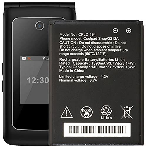 WUHAO CPLD-194 Battery [Upgraded] 1400mAh for CoolPad Snap 3312A 4G Replacement Battery 3.7V