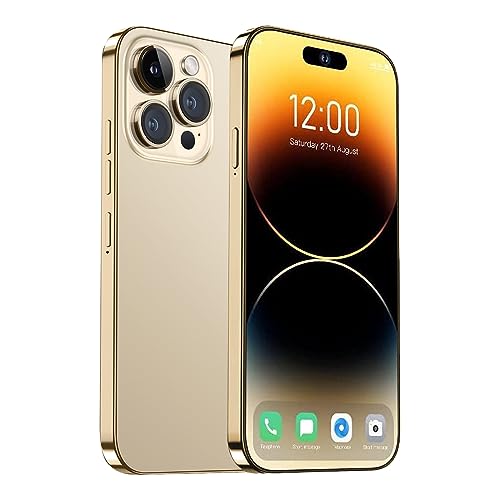 WV LeisureMaster A14 Pro Max Smart Phone,6+256GB Unlocked Phone,Android 13.0 Cell Phone,6.82-inch HD Screen,6800 mAh Battey,64MP Camera,2796 * 1290 Resolution 5G Phone(Gold)