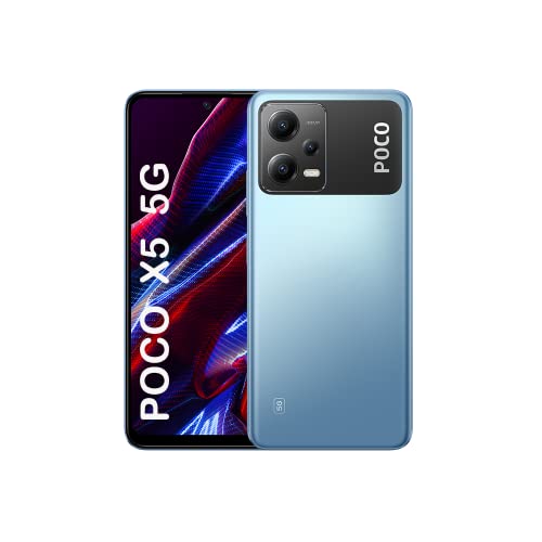 Xiaomi Poco X5 5G + 4G Volte Global débloqué (256 Go + 8 Go) GSM 6,67" 48 MP Triple caméra (UNIQUEMENT Tmobile Mint Tello USA Market) + (Car Fast Car 51W Charger Bundle) (Bleu (Global Vesion))