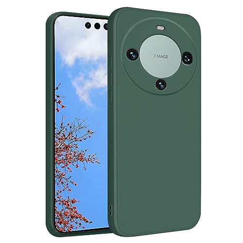 Yarxiawin for Huawei Mate 60 Pro Case Silicone Soft Shockproof Huawei Mate 60 Pro Phone Case Aesthetic Purple Thin Protective Case Anti-Fingerprint Cover (Dark Green)