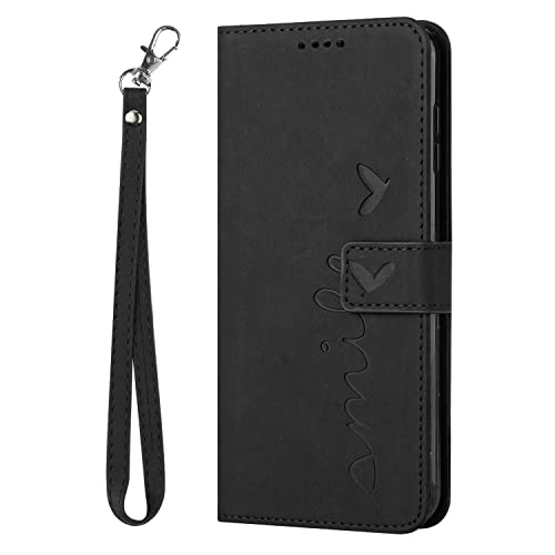 Yarxiawin for Infinix Note 30 Pro Case Wallet Green for Men Flip Infinix Note 30 Pro Phone Case Leather with Card Holder Shockproof Cover Stylish with Black Lanyard (Black)