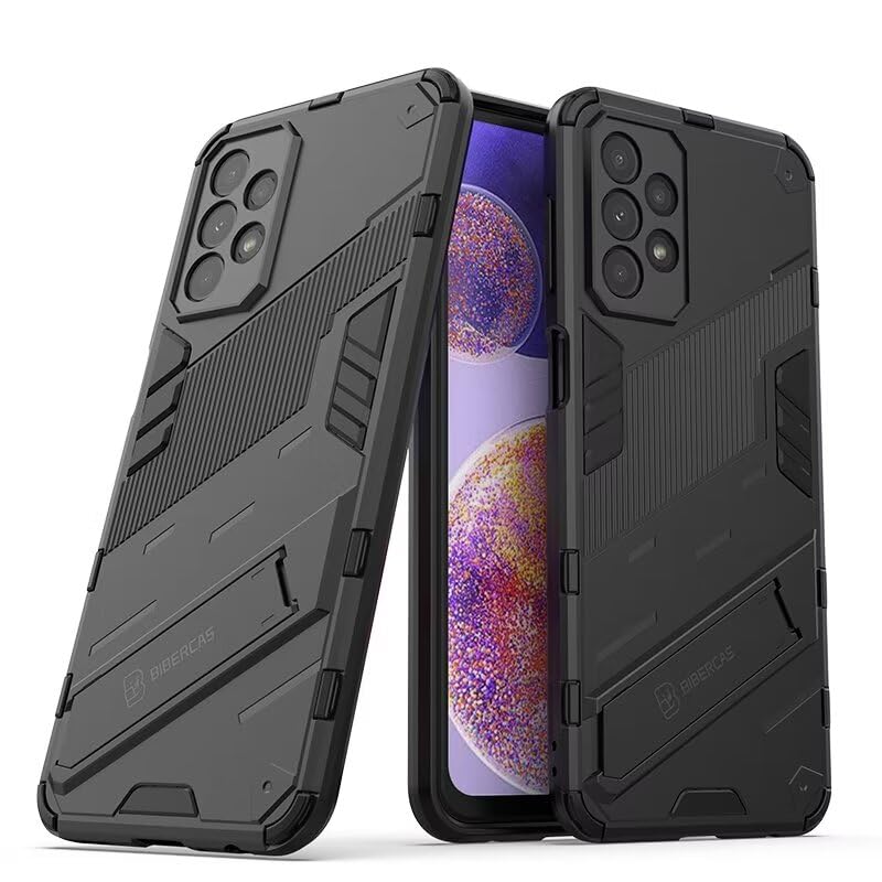 YBROY Case for Realme C67, Soft TPU + Hard PC, Full Body Rugged Shockproof Case, Stand Function, Anti-Scratch Cover for Realme C67.(Black)