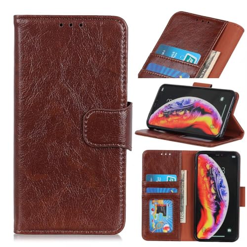 YBROY Case for Samsung Galaxy M55 5G, Magnetic Flip Leather Premium Wallet Phone Case, with Card Slot and Folding Stand, Case Cover for Samsung Galaxy M55 5G.(Brown)