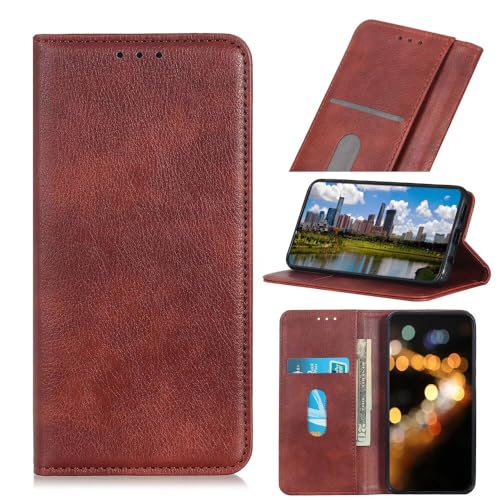 YBROY Case for vivo S18 Pro, Magnetic Flip Leather Premium Wallet Phone Case, with Card Slot and Folding Stand, Case Cover for vivo S18 Pro.(Brown)