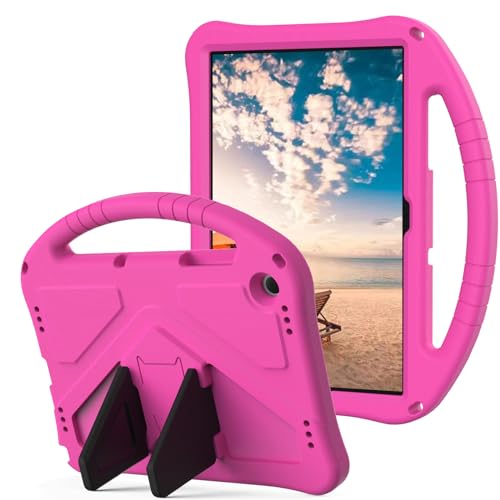 YRH for Samsung Galaxy Tab A9 Plus Case 2023 (SM-X216B), Kids EVA Shockproof Cover Case for Samsung A9+ Plus Tablet, with Stand Handle, Rosered