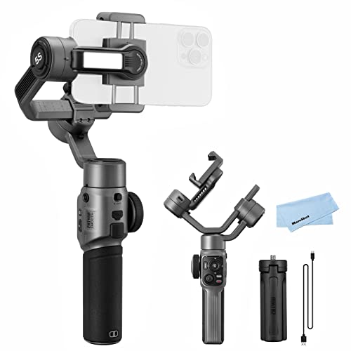 Zhiyun Smooth 5S Gray Gimbal Stabilizer for Smartphone for iPhone 14 13 12 11 SE XS XR X 8 Pro Max Plus Samsung Android Video YouTube Tiktok Vlogging, Zhiyun Smooth 5 Phone Gimbal Upgraded Version