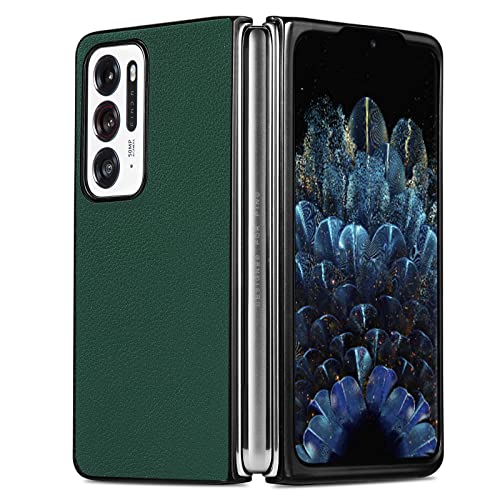 ZHONGQ Compatible with Oppo FIND N Case Full Cover Ultra Thin Matte Anti Slip Scratch Resistant Fashionable and Durable Leather Back Shell (Green)