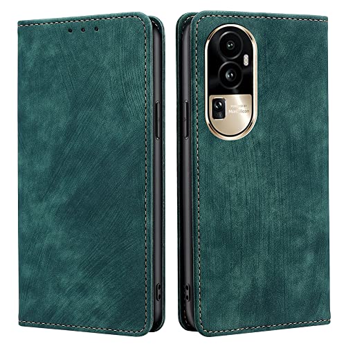 ZHOUDSAEIFD Leather Case Compatible with Oppo A2x 5G/A2M 5G, Vintage PU Leather Case Cover with Wallet Card Holder Kickstand Magnetic Closure Flip Protective Case Cover - Green