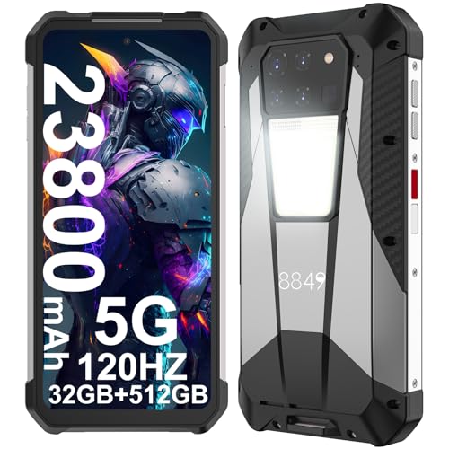8849 Tank 3 Rugged Smartphone, 23800mAh 5G Outdoor Rugged Cell Phone Unlocked, 32GB RAM+512GB ROM, 6.79" Waterproof Android 13 Mobile Phones, 200MP Main Camera/OTG/NFC(Support T-Mobile & Verizon Only)