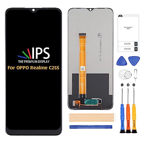 A-MIND for Oppo Realme C25s Screen Replacement Touch Digitizer RMX3195 RMX3197 LCD Display Full Assembly Repair Kits,with Tools