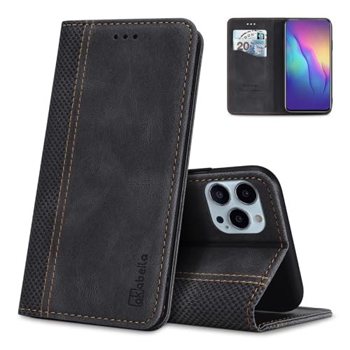 AKABEILA Mobile Phone Case for Honor Play 50 Plus 5G/Play 8T 5G/X7b 4G Case Protective PU Leather Flip Case Stand Wallet Folding Case Bag Case with [Card Slot] [Stand Function] [Magnetic] Black