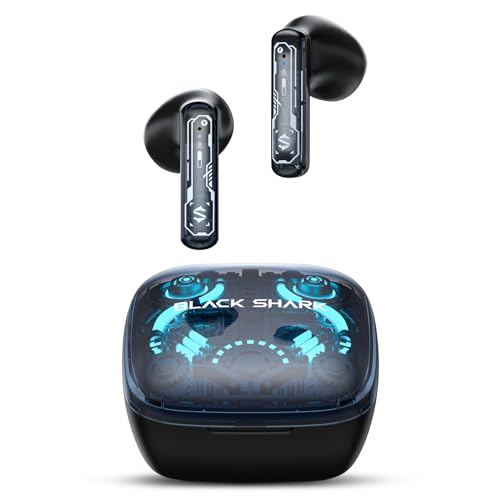 Black Shark True Wireless Gaming Earbuds, Bluetooth 5.3with Gaming/Music Mode, 30 Hours of Playtime, Clear Call Stereo in-Ear Headphones, for Android/Cell Phone/Computer/Gaming -Lucifer T15