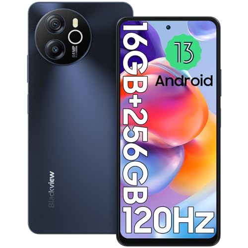 Blackview Shark8 Unlocked Android Phones, 16GB+256GB/SD 2TB Smart Phone, Octa-Core Helio G99 6nm, Android 13 Smartphones, 120Hz 6.78" FHD+, 5000mAh+33W, 64MP Camera, NFC/Fingerprint, 4G Dual SIM Phone