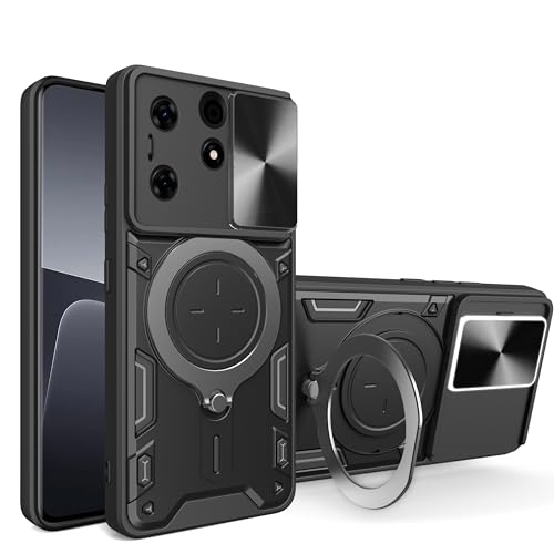 Elubugod Compatible with Tecno Spark Go 2024 Case,Compatible with Tecno Pop 8 Case,with Slide Camera Lens Cover Compatible with Tecno Spark 20 / Spark 20C Case Black