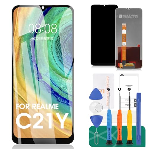 for Oppo Realme C21Y Screen Replacement LCD for Realme C21Y Display Digitizer Replacement for Realme C25Y Touch Screen Assembly Replacement RMX3263 RMX3265 RMX3268