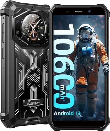 FOSSIBOT F101 Pro Outdoor Rugged Smartphone Android 13-10600 mAh Battery Mobile Phone Unlocked,15 (8+7) GB RAM + 128GB ROM, 24MP Camera, 5.45 Inch HD+ Display, IP68 Waterproof Mobile Phone/4G