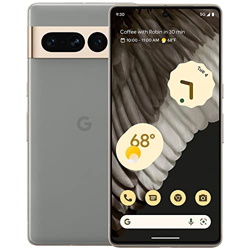 Google Pixel 7 Pro - 5G Android Phone - Unlocked Smartphone with Telephoto Lens, Wide Angle Lens, and 24-Hour Battery - 128GB - Hazel (Renewed)