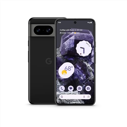 Google Pixel 8 – entsperrtes Android-Smartphone mit fortschrittlicher Pixel-Kamera, 24-Stunden-Akku und leistungsstarker Sicherheit – Obsidian – 128 GB