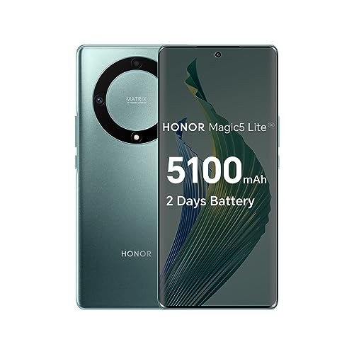 Honor Magic5 Lite Dual-SIM 256GB ROM + 8GB RAM (Only GSM | No CDMA) Factory Unlocked 5G Smartphone (Emerald Green) - International Version