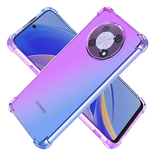 KOARWVC Case for Huawei Nova Y90/Enjoy 50 Pro Case CTR-LX2 Case, Crystal Clear Case Gradient Slim Anti Scratch TPU Shockproof Protective Phone Cases Cover for Huawei Nova Y90 4G (Purple/Blue)