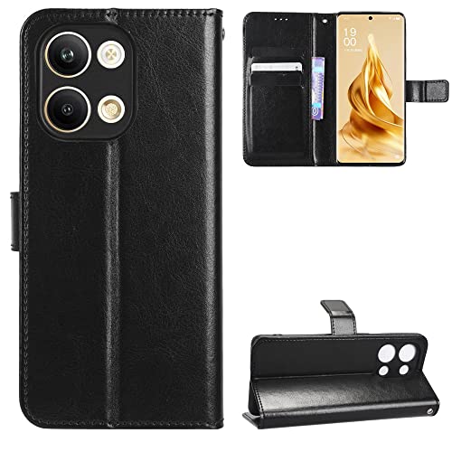 Kukoufey Case for Oppo Reno 9 Leather Case,Case for Oppo Reno 9 Pro Case Cover,Flip Leather Wallet Cover Case for Oppo Reno 9 Pro 5G PGX110 / Reno 9 5G PHM110 Case Black
