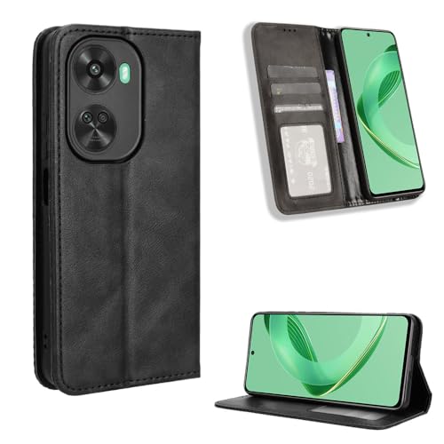 Kukoufey Compatible with Huawei Nova 11 SE Leather Case,Flip Leather Wallet Cover Compatible with Huawei Nova 11 SE 4G BON-AL00 Case Black