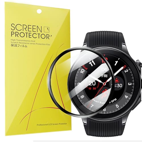 Lamshaw Compatible for OnePlus Watch 2 Screen Protector, [3 Pack] 3D Full Coverage PET Screen Protector Film Compatible with OnePlus Watch 2 Smartwatch (3 Pack)