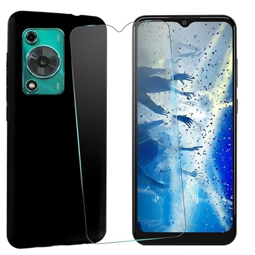 MAOUICI Case for Huawei Enjoy 70 (6.75 inches),Black Shell Case for Huawei Enjoy 70 with 1 Tempered Glass Screen Protector