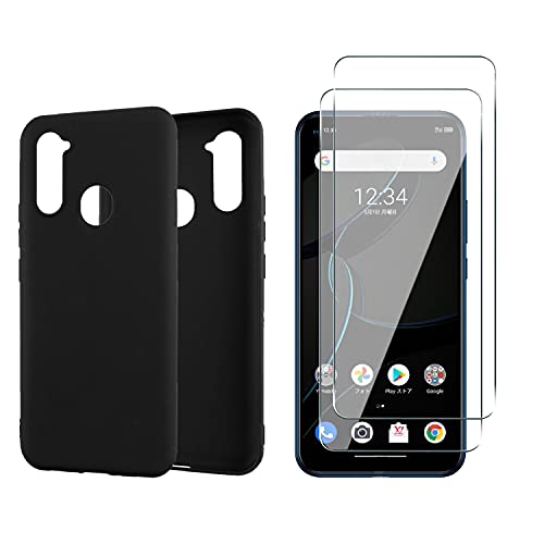 Misd for ZTE Libero 5G Case and Screen Protector, [3 in 1] [Impact Resistant] TPU Shockproof Case + [2 Packs] Tempered Glass Protective Film (Black)