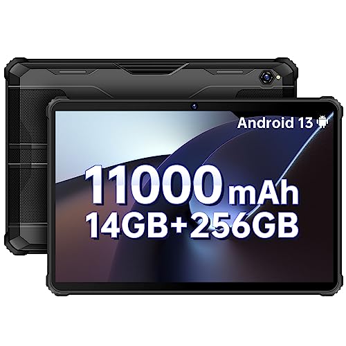 OUKITEL RT5 Rugged Android 13 Tablet,14GB 256GB Waterproof Tablet 1TB Expandable,10.1 Inch FHD+ 11000mAh Battery 33W Fast Charging Rugged Tablet PC,16+16MP Camera Tablet PC 4G Dual SIM/5G WiFi/OTG/GPS