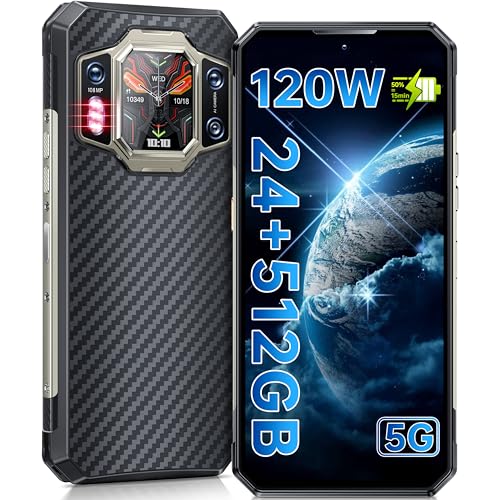 OUKITEL WP30 Pro 5G Rugged Smartphone Unlocked - 24GB+512GB 6.78" FHD+ Octa-Core Rugged Phones Android 13, 108MP+32MP Front Camera, 11000mAh Battery 120W Fast Charge Cell Phone, IP68 Waterproof, NFC