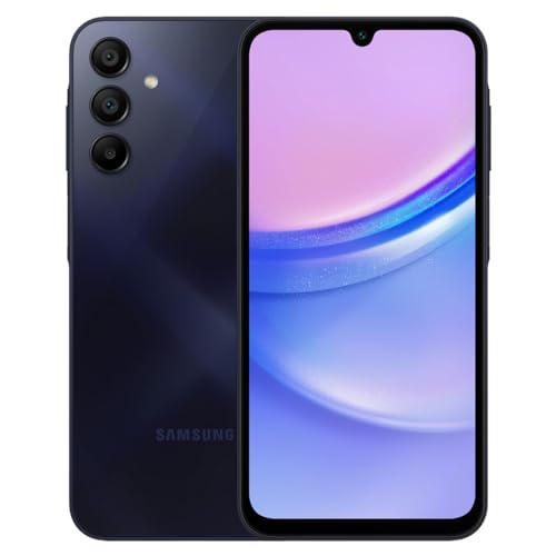 Samsung Galaxy A15 (SM-155M/DSN), 128GB 6GB RAM, Çift SIM, Fabrika Kilitsiz GSM, Uluslararası Sürüm (Duvar Şarj Cihazı Paketi) (Mavi Siyah)