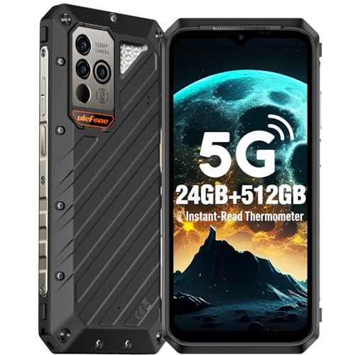 Ulefone Power Armor 18 Ultra 5G Robustes Smartphone, 24 GB + 512 GB MTK Dimensity 7050, 108 MP Kamera 9600 mAh, 6,58 Zoll 120 Hz Display, Android 13 66 W Schnellladung, uSmart Expanded Connector Rugged Phone NFC